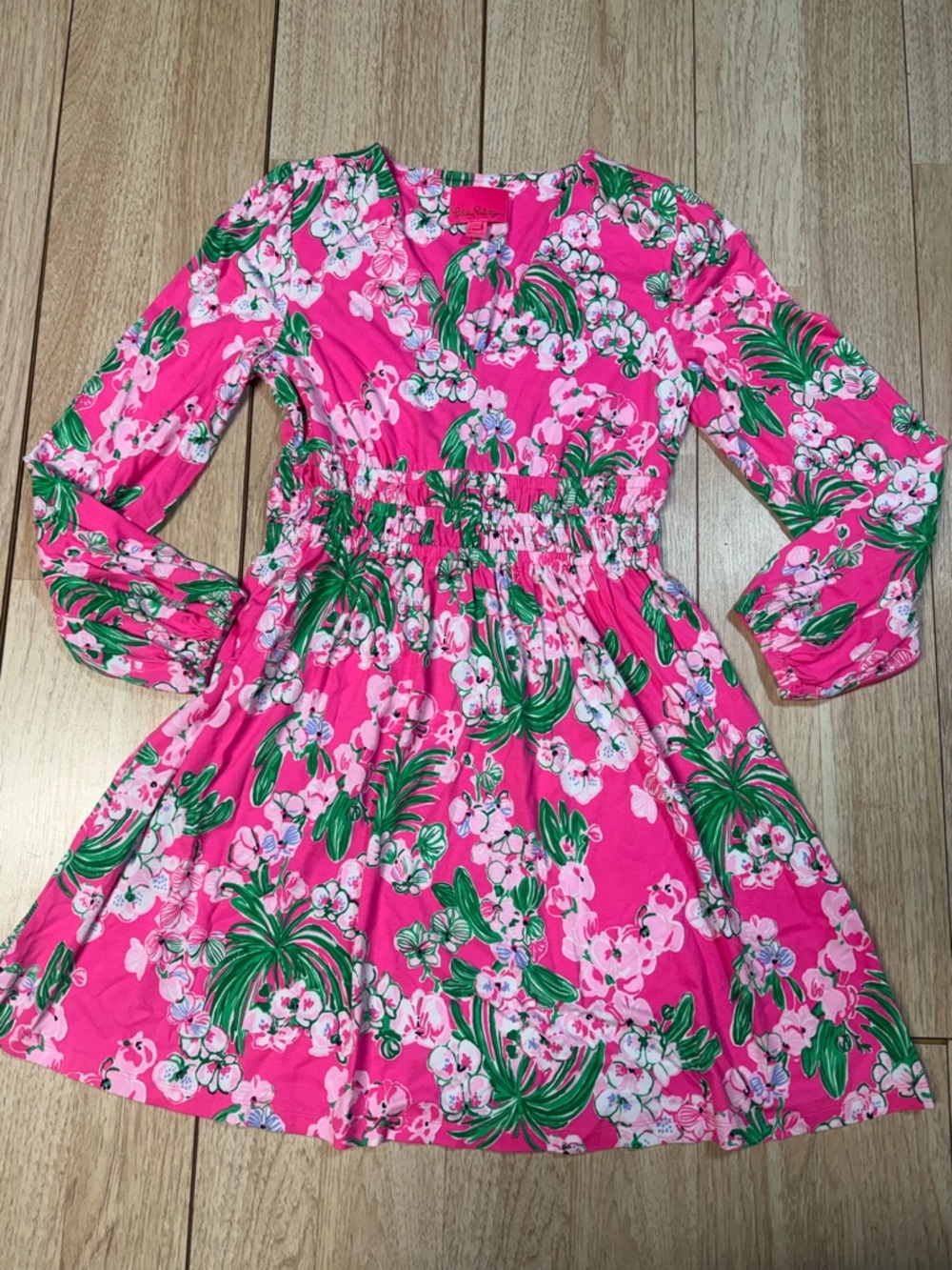 Lily Pulitzer Calla Long Sleeve Vneck Dress - Picture 3 of 8